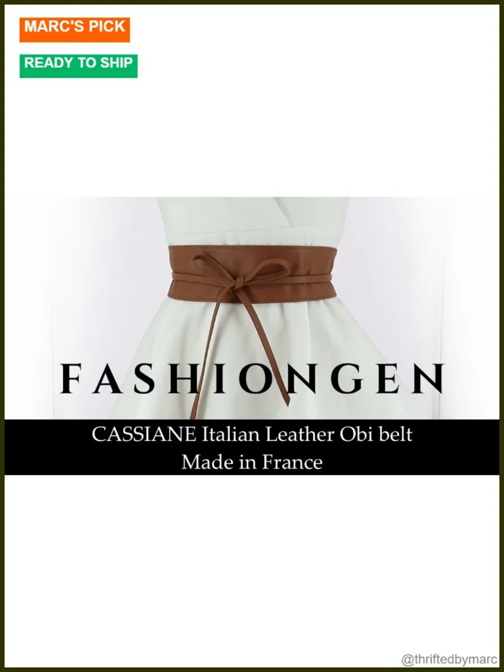 Italian Full Grain Leather Obi Belt - Adjustable Wide Belt